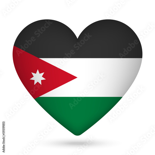 Jordan flag in heart shape. Vector illustration. Free Download Jordan flag in heart shape. Vector illustration. - GFXLoad