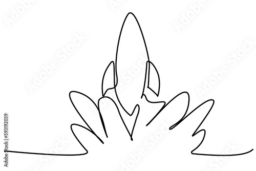 space shuttle spacecraft starting fly moving strong fast smokes line art