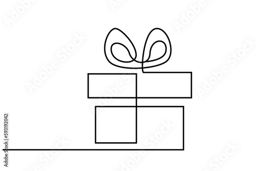 gift present giveaway box ribbon holiday birthday line art photo