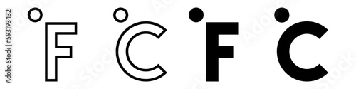 Bilde på lerret Temperature icon vector set
