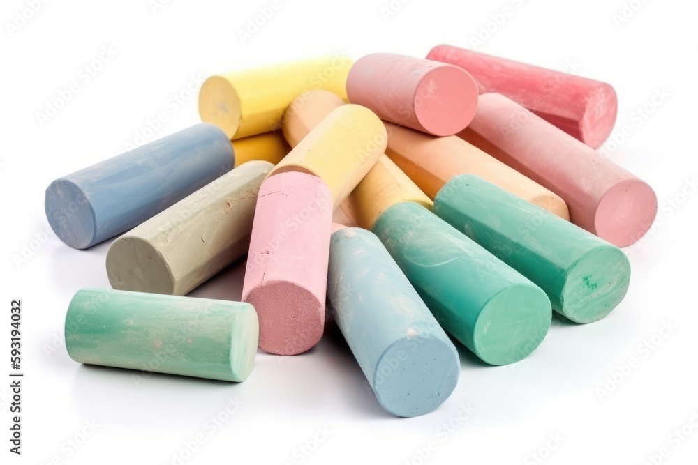 Chalks in variety of colors isolated on white Chalks in variety of colors isolated on white