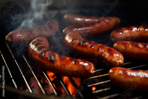 grilled sausages, bbq