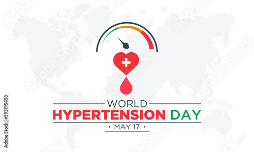 World Hypertension Day Is Observed Every Year On 17th May. Vector Template For Hypertension Day Awareness Banner.