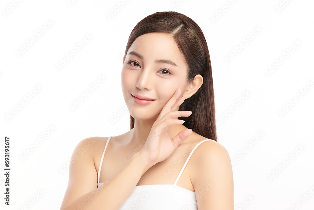 Beautiful young asian woman with clean fresh skin on white background, Face care, Facial treatment, Cosmetology, beauty and spa, Asian women portrait. Beautiful young asian woman with clean fresh skin on white background, Face care, Facial treatment, Cosmetology, beauty and spa, Asian women portrait.