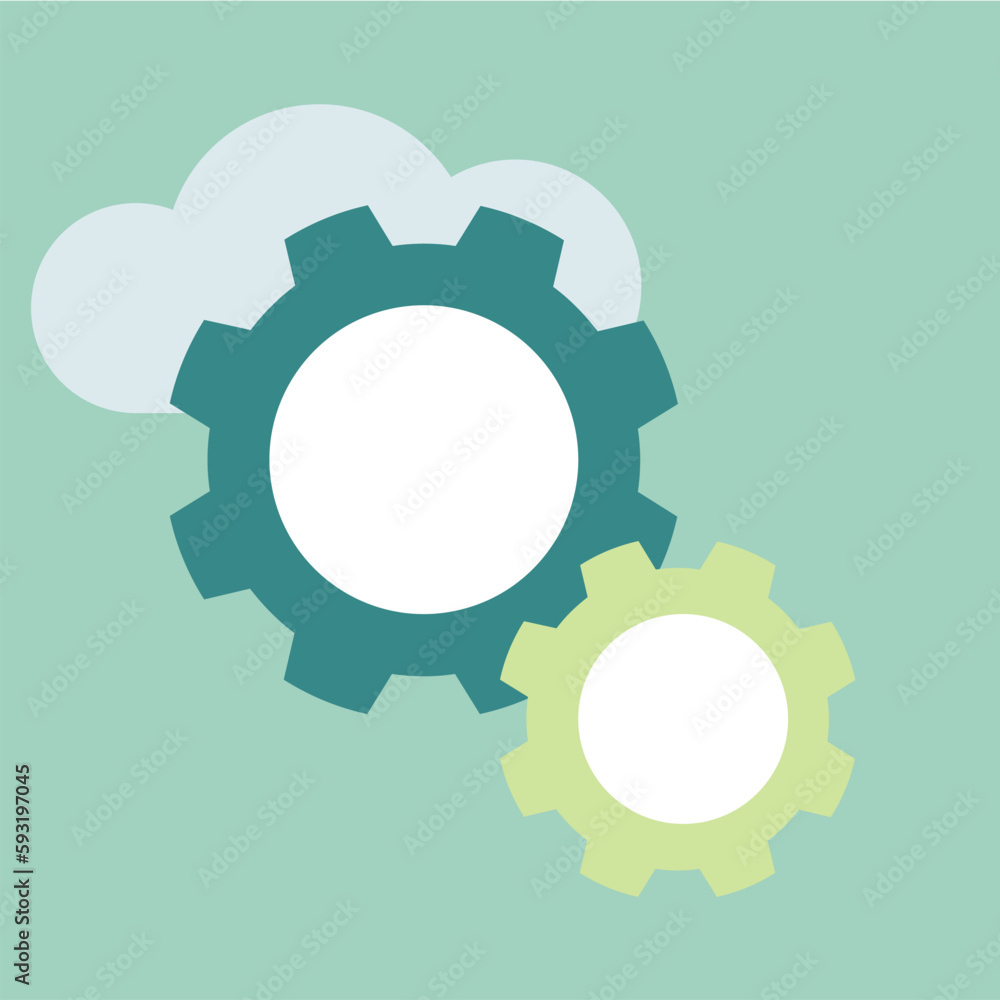 Cloud solution and business technology concept. Vector illustration. Flat design. Cloud solution and business technology concept. Vector illustration. Flat design.