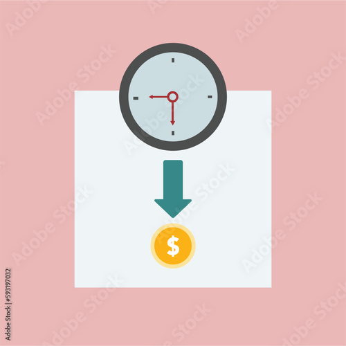 Flat icon design presenting concept of business loss or business downfall.