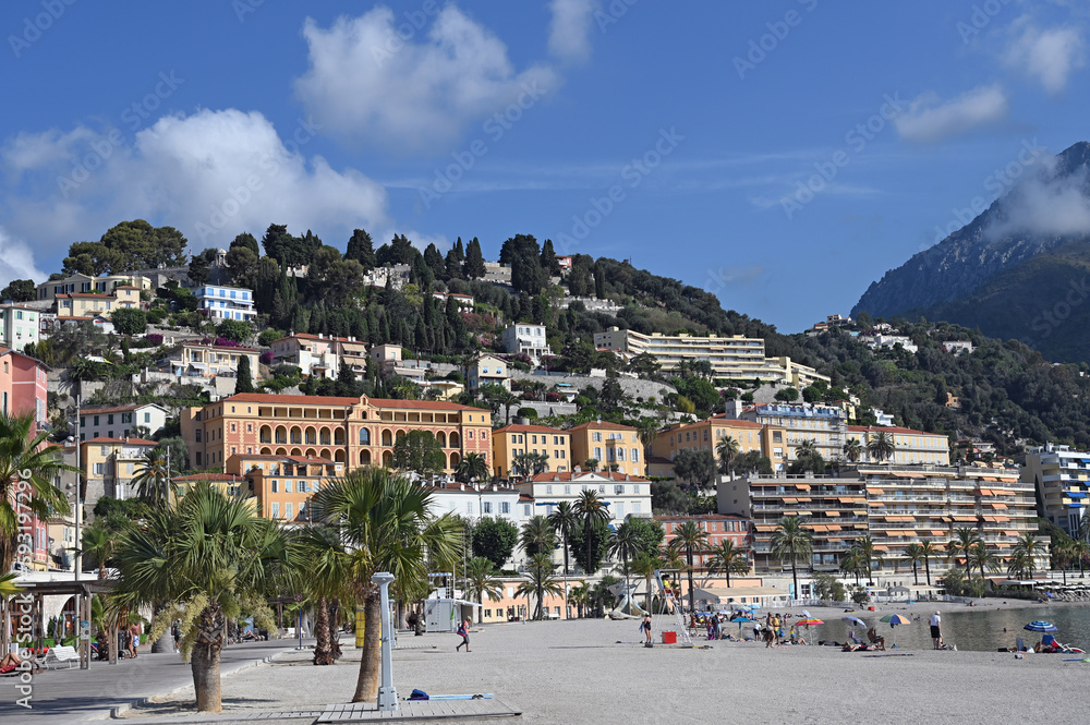 Morning on the beach in Menton France Morning on the beach in Menton France