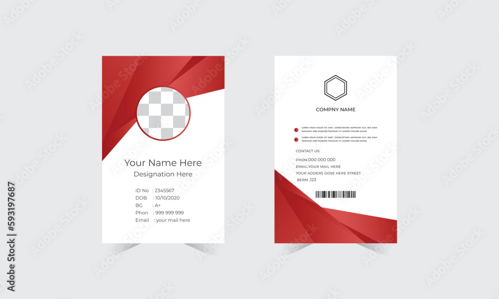 office staff identity card template design Vector id card template office staff identity card template design Vector id card template