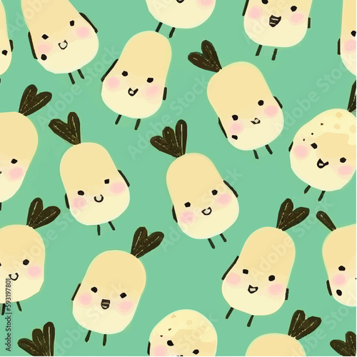 cute simple jicama pattern, cartoon, minimal, decorate blankets, carpets, for kids, theme print design
