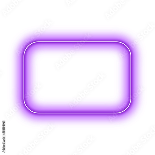 Neon Purple Rectangle Geometry Shape Outline Stroke