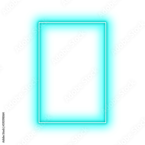 Neon Mint Rectangle Geometry Shape Outline Stroke