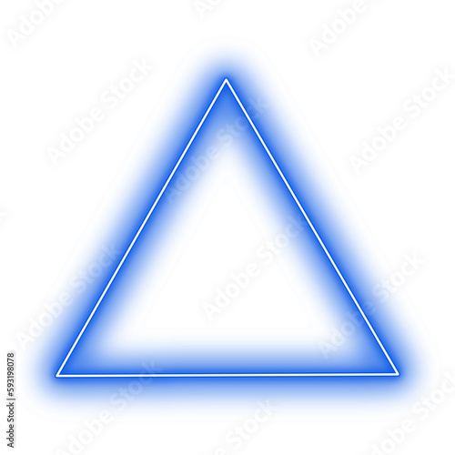 Neon Blue Equilateral Triangle Geometry Shape Outline Stroke