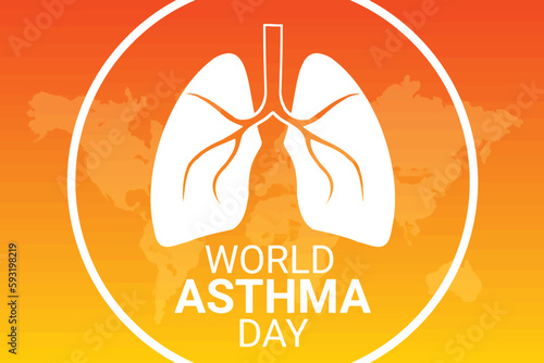 World Asthma Day. Holiday concept. Template for background, banner, card, poster with text inscription.