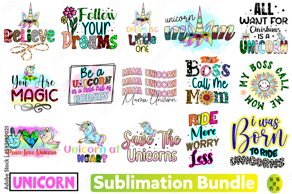 Fototapeta premium Unicorn Sublimation Design