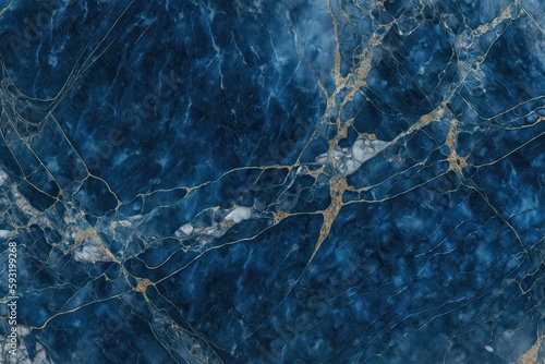 high quality blue marble texture background Golden veined Italian marble slab, grungy stone texture close up, and polished natural granite marble for ceramic digital wall tiles. Generative AI photo