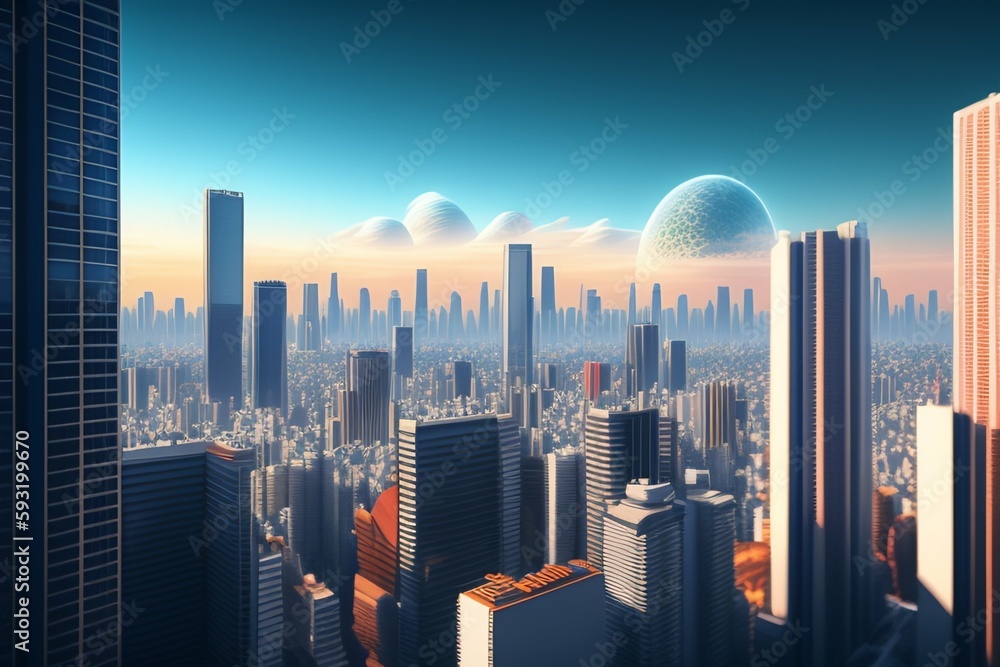 Future City Morning View