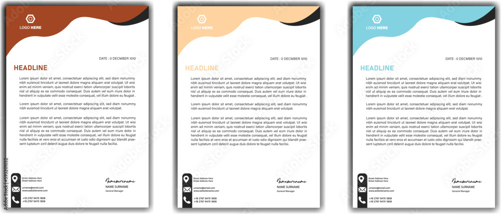 Company and business style letterhead design template