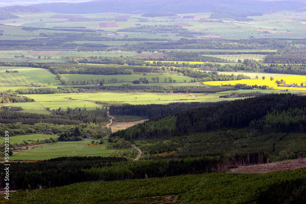 Distant countryside - Benachie - Aberdeenshire - Scotland - UK