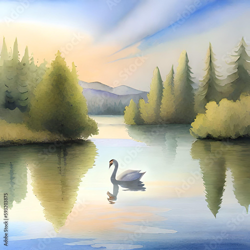 swans on the lake