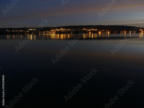 Wallpaper Mural Nacht, See, Nachtbild, Lichter, Himmel Torontodigital.ca