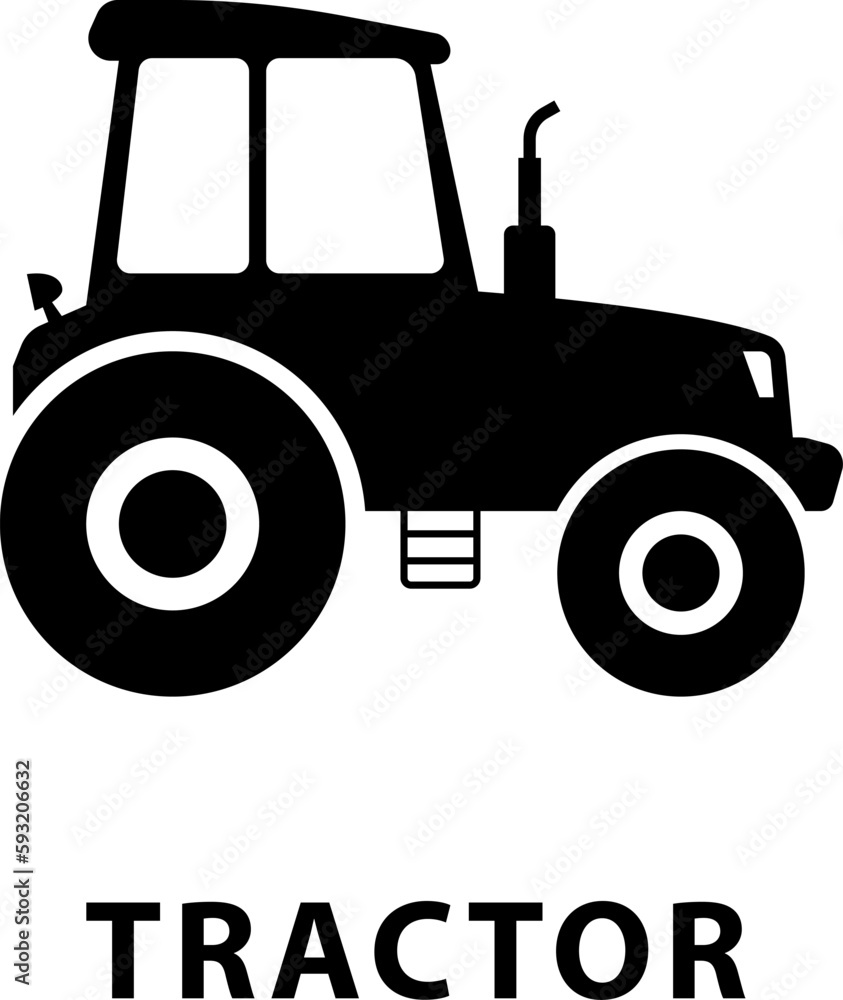 tractor icon. Isolated Vector Illustration. tractor icon. Isolated Vector Illustration.