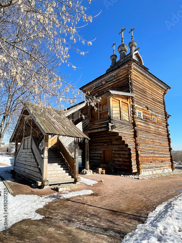 Moscow, Russia, March, 19, 2023. Church of the Holy Great Martyr George the Victorious (1685). Russia, Moscow, Kolomenskoye Museum-Reserve photo