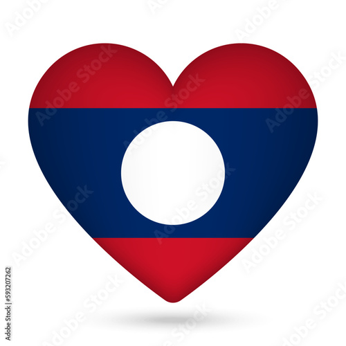 Laos flag in heart shape. Vector illustration. Free Download Laos flag in heart shape. Vector illustration. - GFXLoad