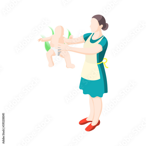 Housewife Isometric Icon