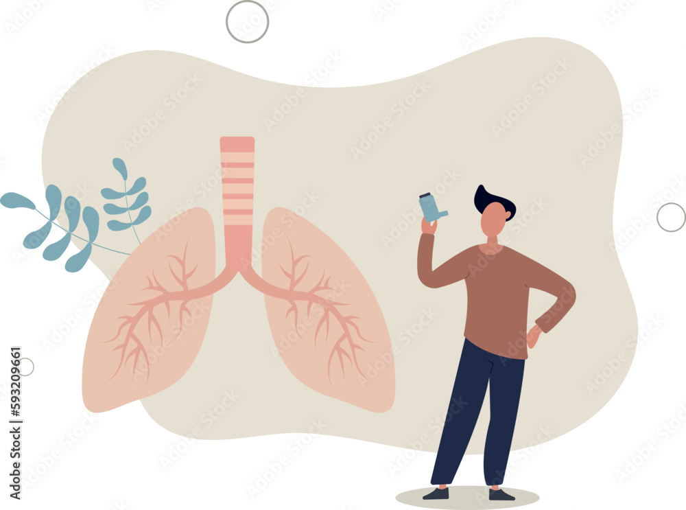 Asthma chronic disease with medical breathing problems.Allergic pollen