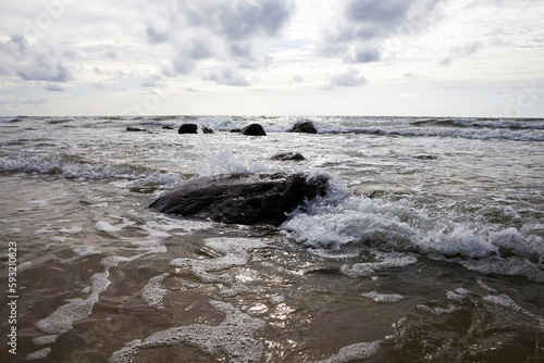 Waves on the Baltic Sea in summer