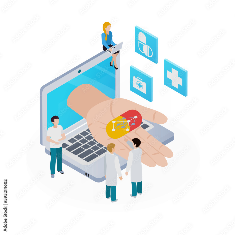 Telemedicine Isometric Concept Telemedicine Isometric Concept