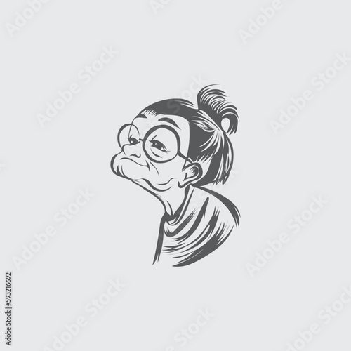 Old woman vector art design 