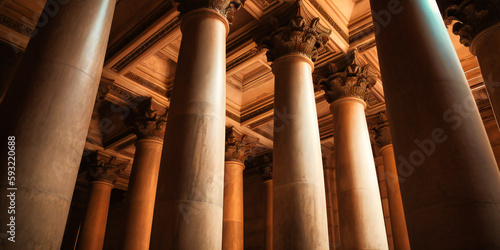 columns near the ceiling of a building