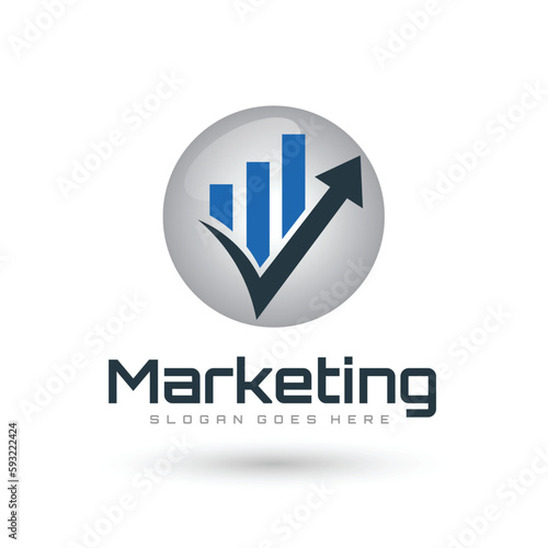 trade marketing logo design vector. with initial M as chart diagram graphic