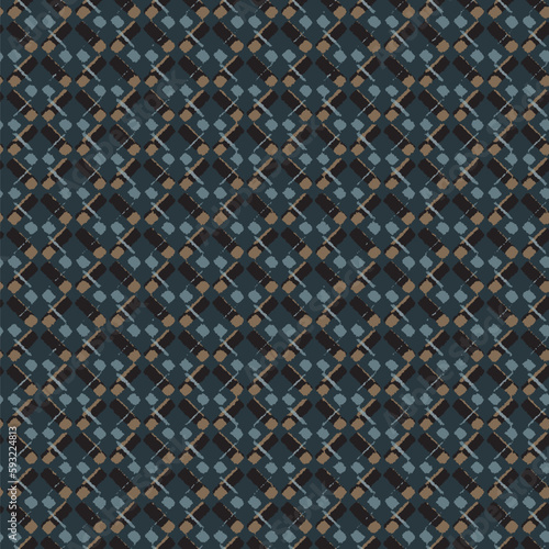Modern masculin geometric motif pattern, fabric design vector rapport for background, fabric, textile, wrap, surface, web and print design. vector illustration scarf , rug , blue camel brown folk