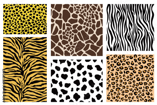 animal skin texture print set,vector illustration