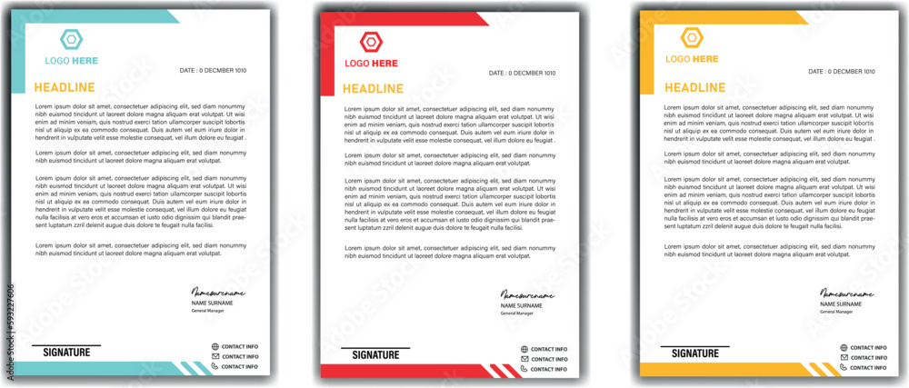 Company and business style letterhead design templat