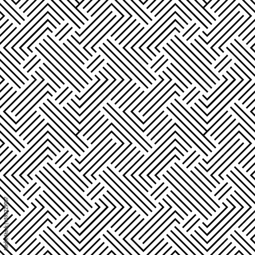 Vector seamless models. Modern stylish texture. Composition from regularly repeating geometrical element. Monochrome, simple. Vector illustrations.