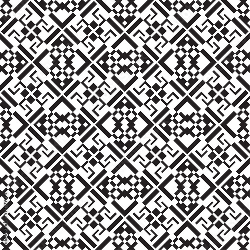 Vector seamless models. Modern stylish texture. Composition from regularly repeating geometrical element. Monochrome, simple. Vector illustrations.