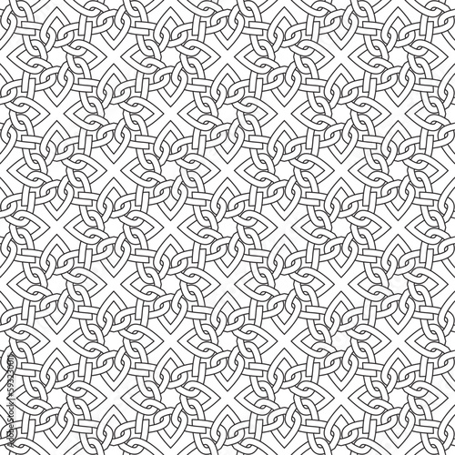 Vector seamless pattern. Modern stylish texture. Monochrome, linear abstract background.