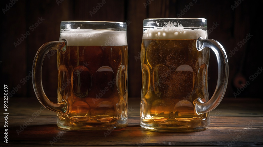 Two mugs of beer, Generative Ai