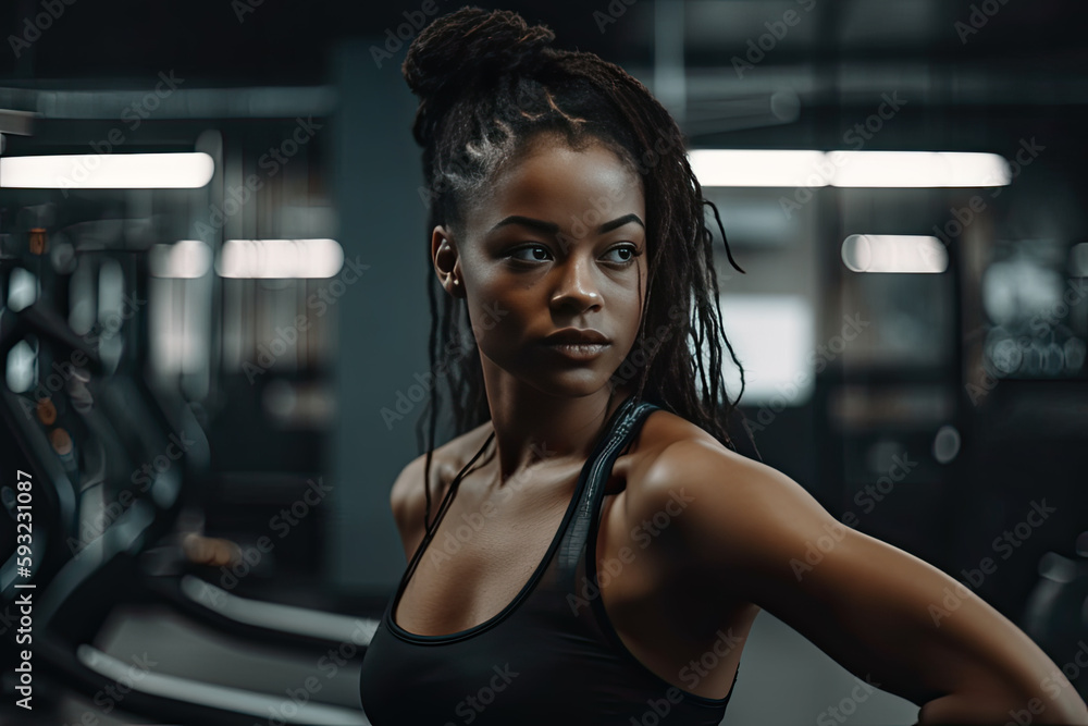 Fototapeta premium National african american woman's fitness month, ai generative