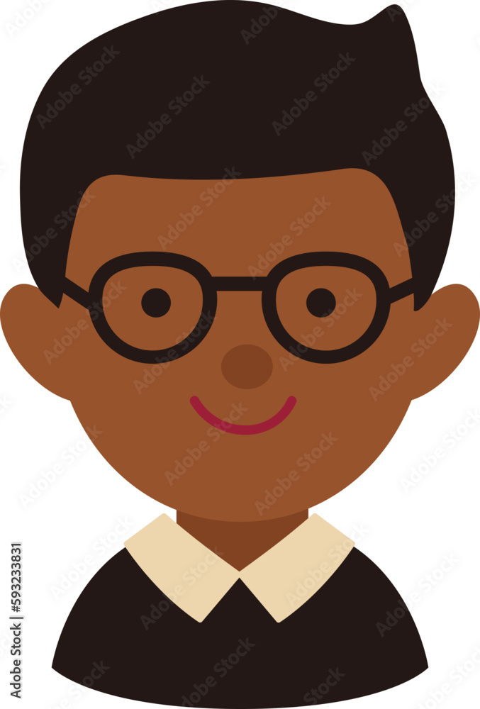 Cute glasses office worker image icon