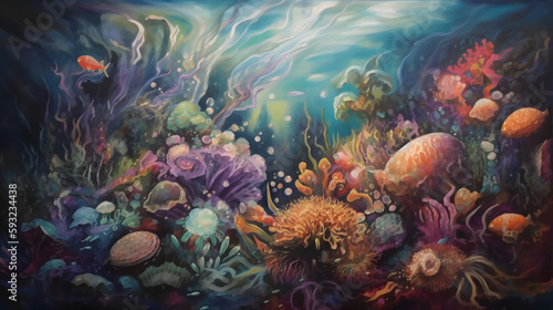 海底の生命と美しさ No.039 | Underwater World: Vibrant Colors of Coral and Fish Generative AI
