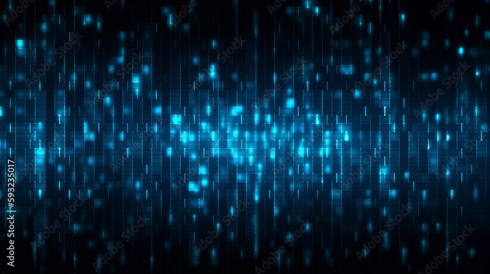 Digital technology background. Digital data square blue pattern pixel background Generative AI Digital technology background. Digital data square blue pattern pixel background Generative AI