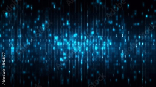 Digital technology background. Digital data square blue pattern pixel background Generative AI