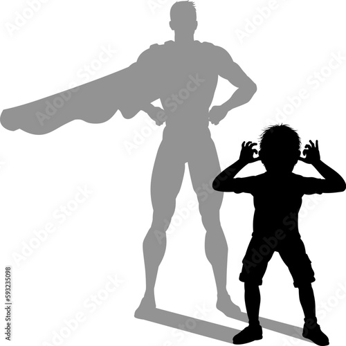 A superhero child or kid bo...