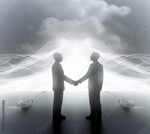 "businessmen shaking hands"generative ai