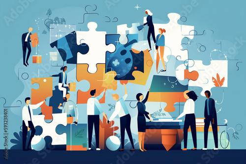 Colleagues Supporting Each Other: Teamwork spirit. Ai generated.