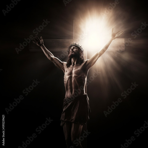 Jesus Christ On The Cross Dark and Atmospheric